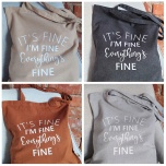 Ümbertöödeldud puuvillast kott "I'm fine"