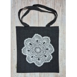 Tumehall kott pitsikaunistusega