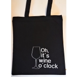 Väike must riidest kott Oh it's wine o'clock