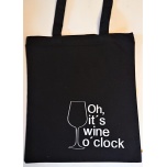Väike must riidest kott Oh it's wine o'clock